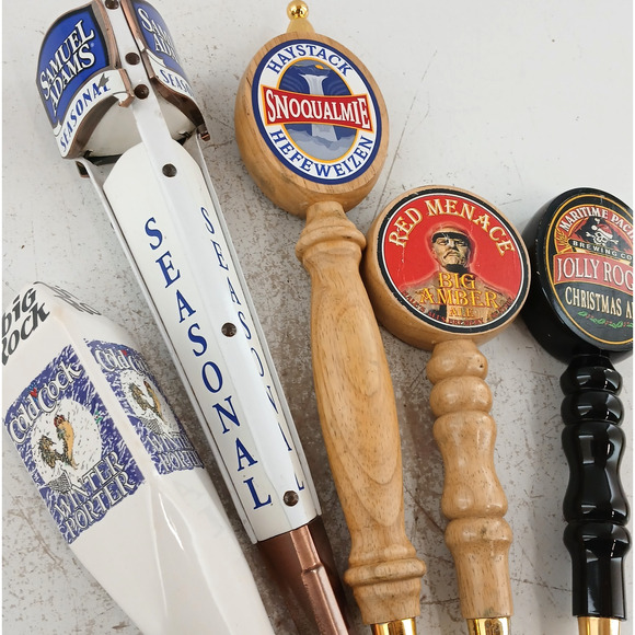 Lot of 5 Craft Beer Tap Handles Mixed Brands Bar Collectibles Home Brew Decor - Picture 2 of 4